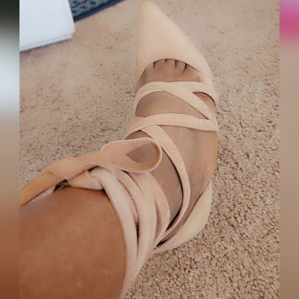 Aldo Beige Lace-Up Flats